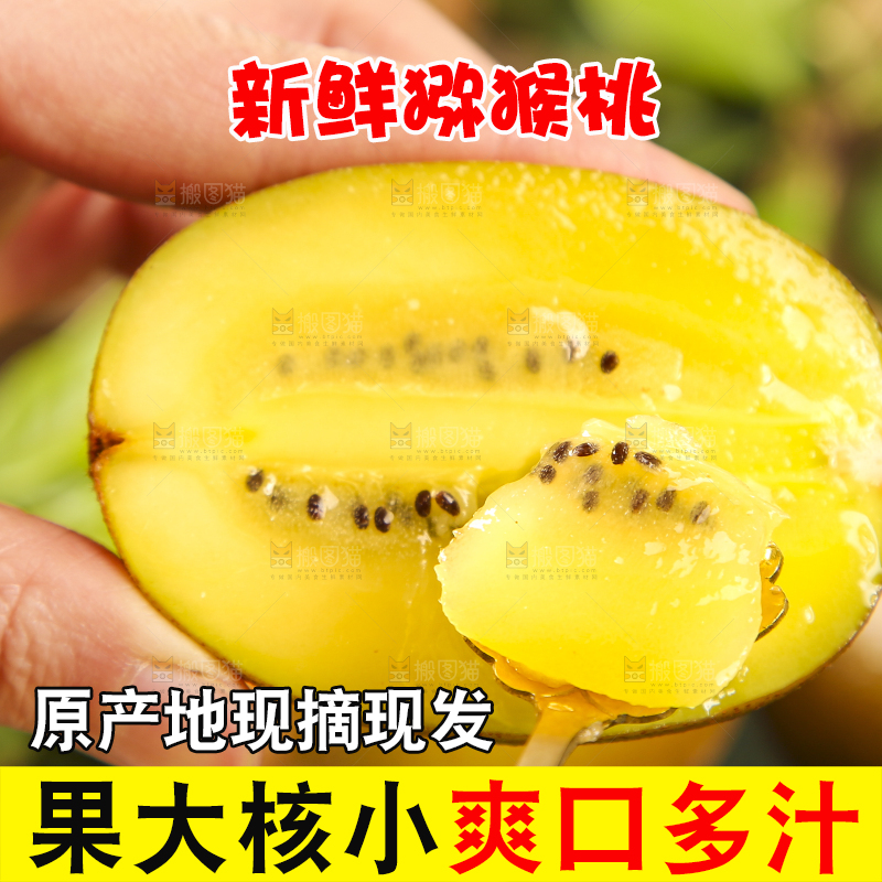 手里拿着黄心奇异果
