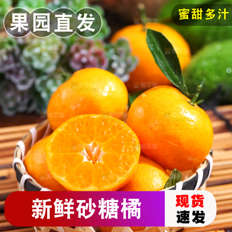 篮子里放着广西砂糖橘