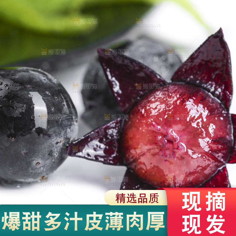 白底上摆放着黑加仑葡萄