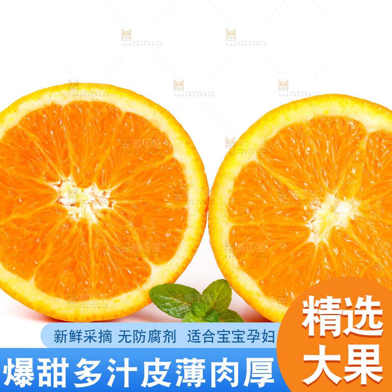 白底上摆放着湖北秭归伦晚脐橙