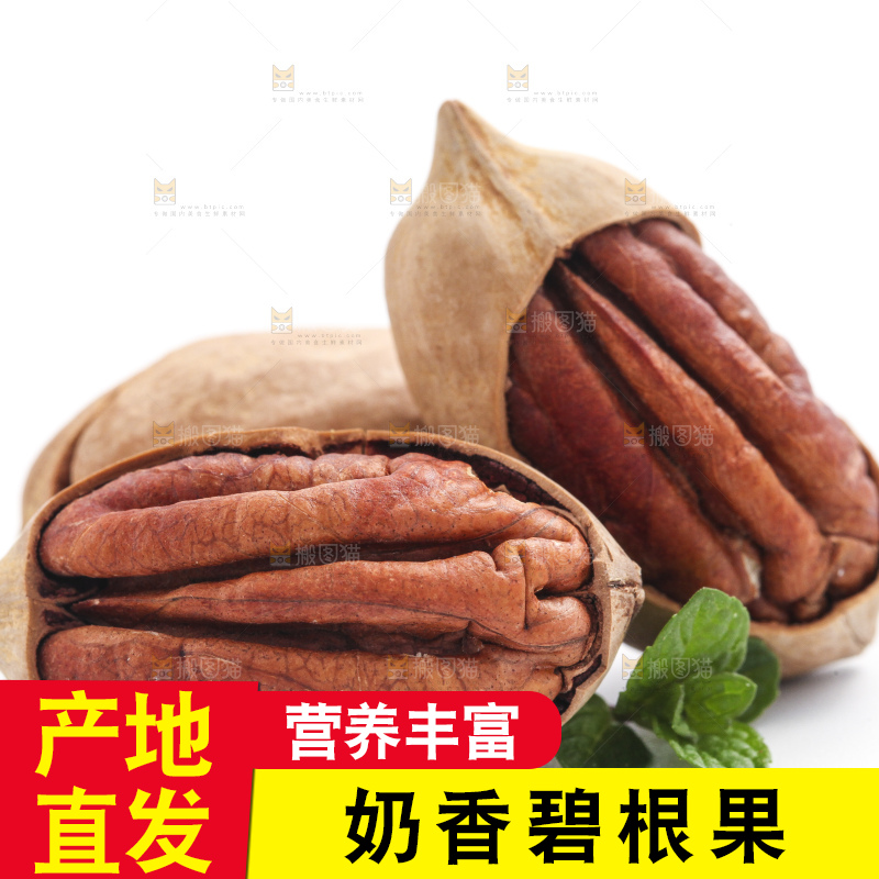 白底上的山核桃