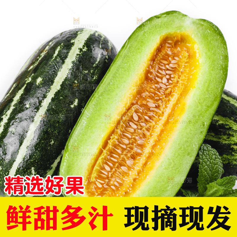 白底上放着博洋蜜脆甜瓜
