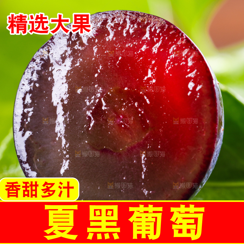 绿叶上摆放着葡萄