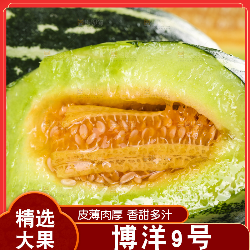 黑底上放着博洋蜜脆甜瓜