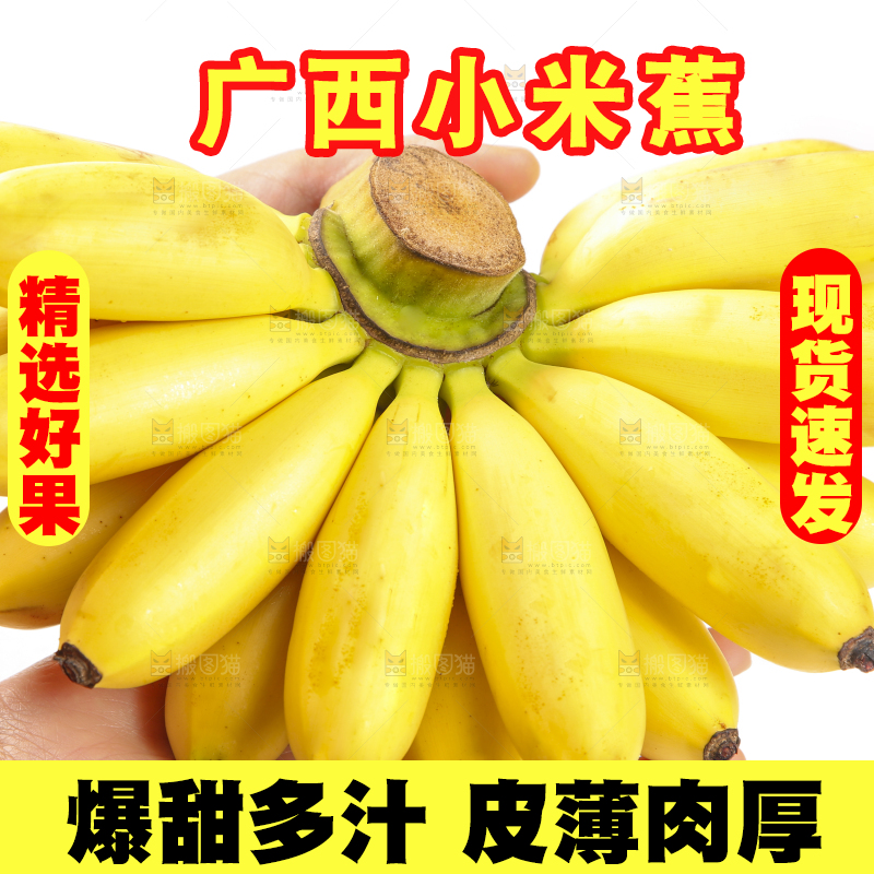 手里拿着新鲜小米蕉