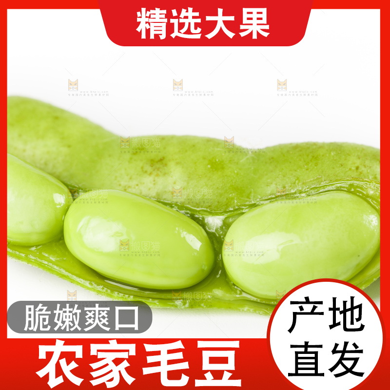 白底上摆放着毛豆角
