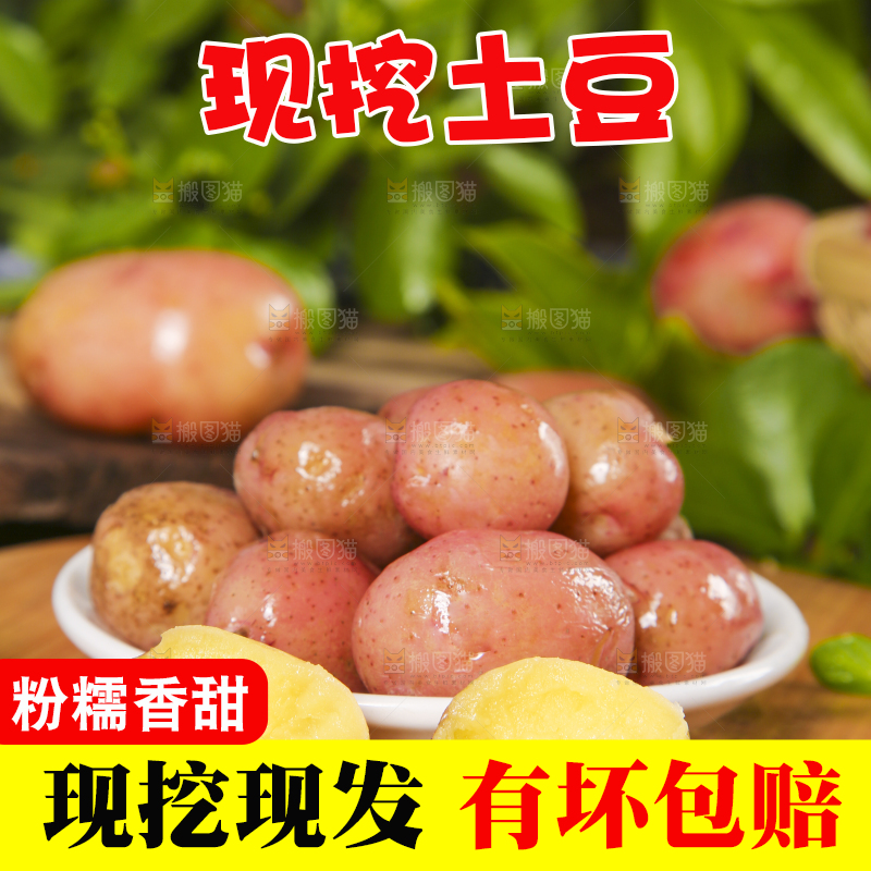 盘子里装着红土豆