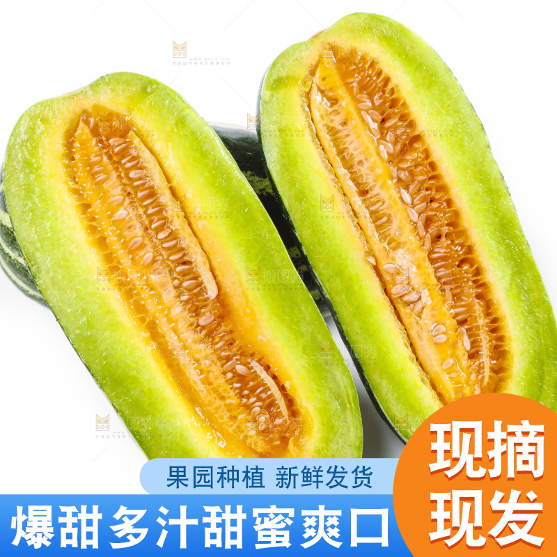 白底上放着博洋蜜脆甜瓜