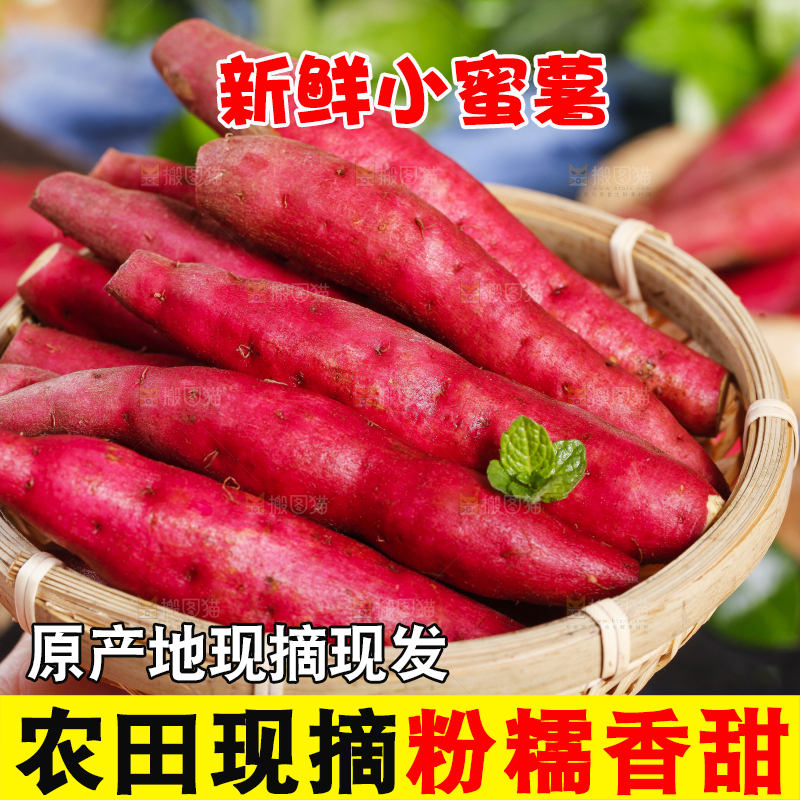 手里拿着一篮小蜜薯