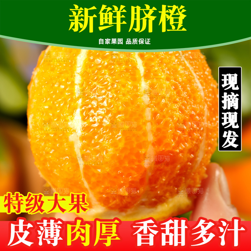 手里拿着脐橙