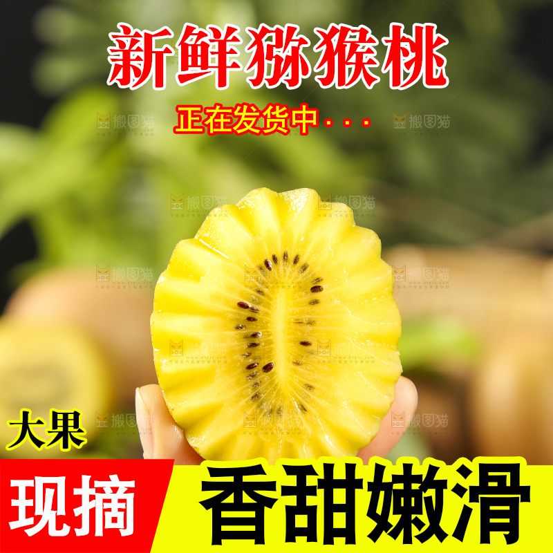 手里拿着黄心奇异果