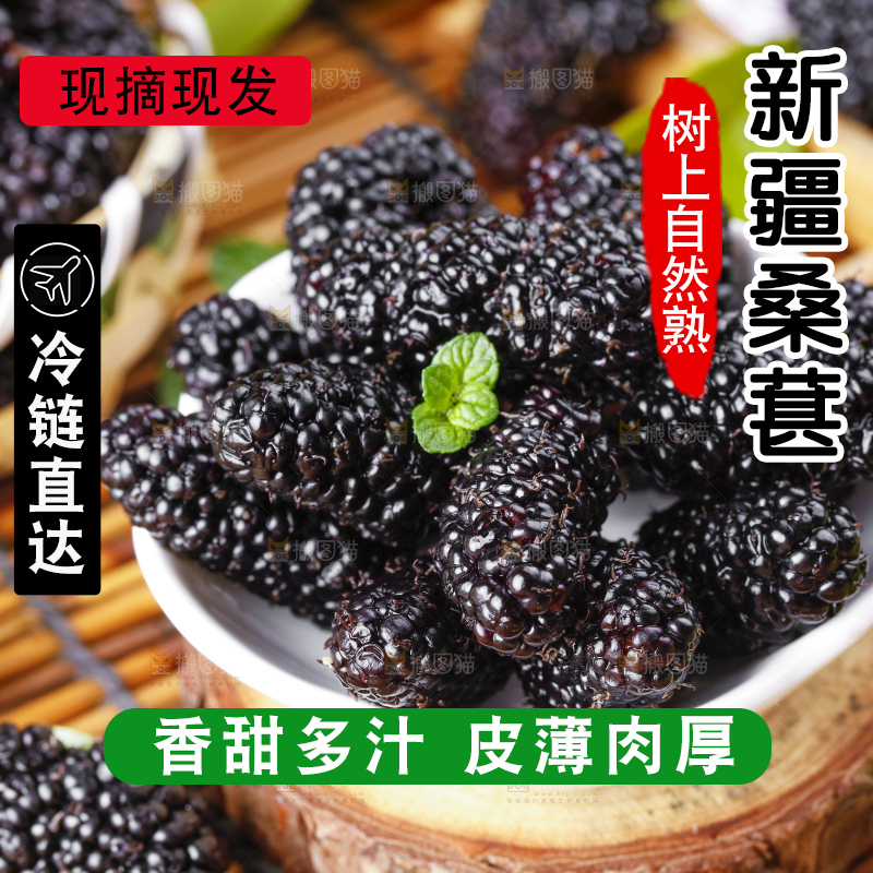 碟子里装着黑桑葚