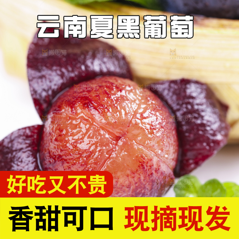 白底上放着黑葡萄