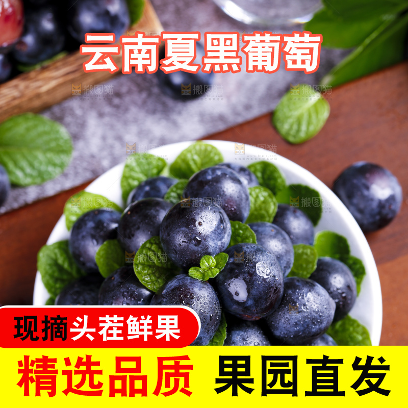 盘子里装着黑葡萄