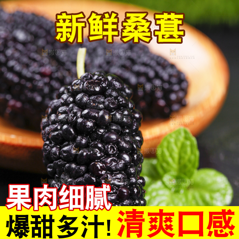 碟子里装着黑桑葚