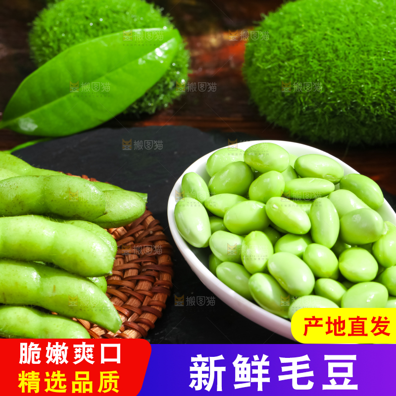 深底上摆放着毛豆
