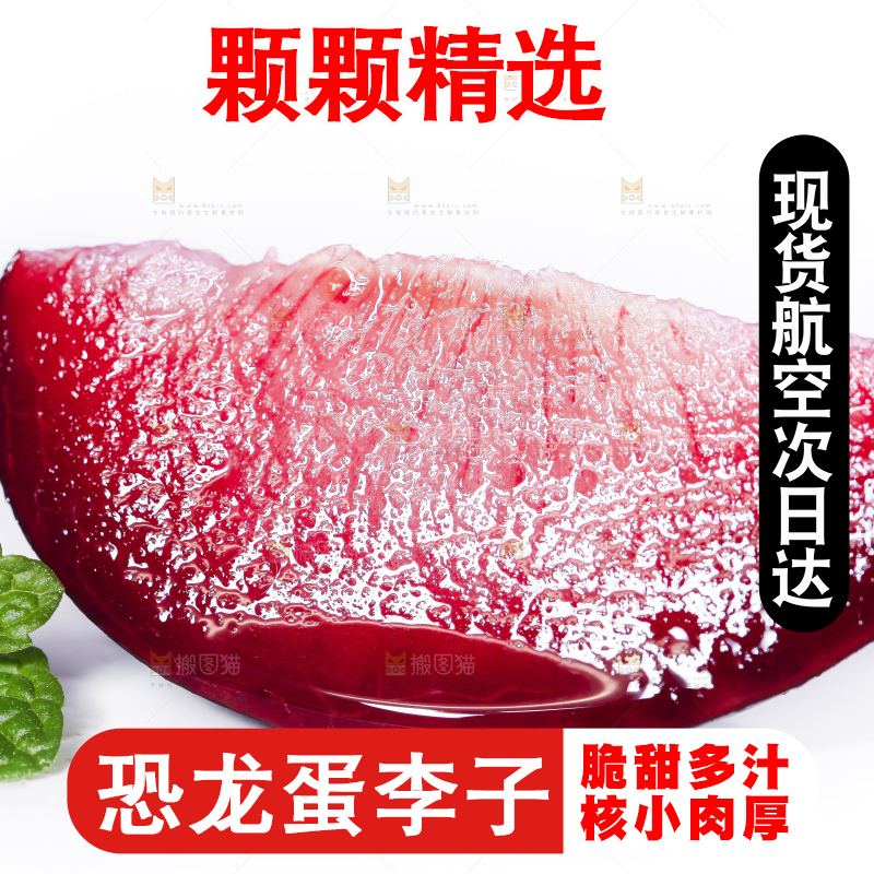 白底上摆放着恐龙蛋李