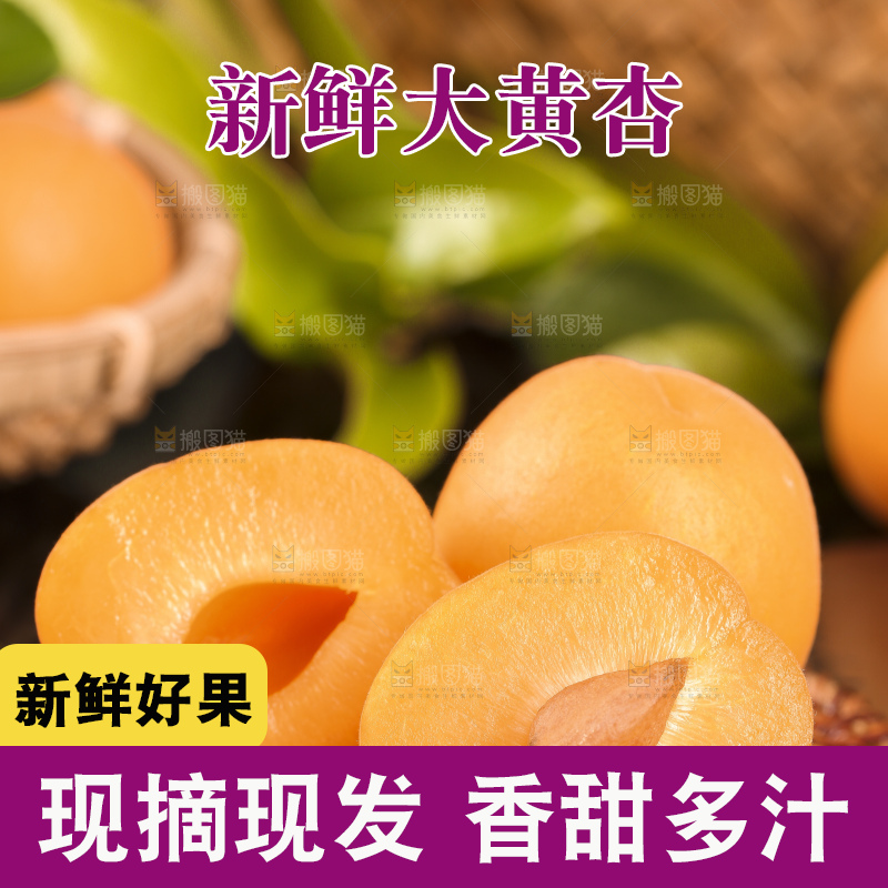 黑底上摆放着大黄杏