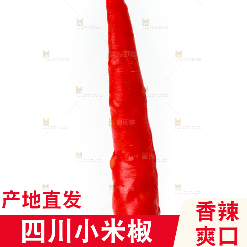 白底上摆放着小米椒