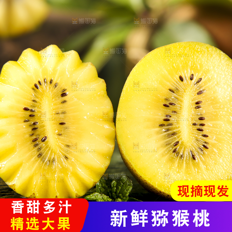 深底上摆放着黄金猕猴桃