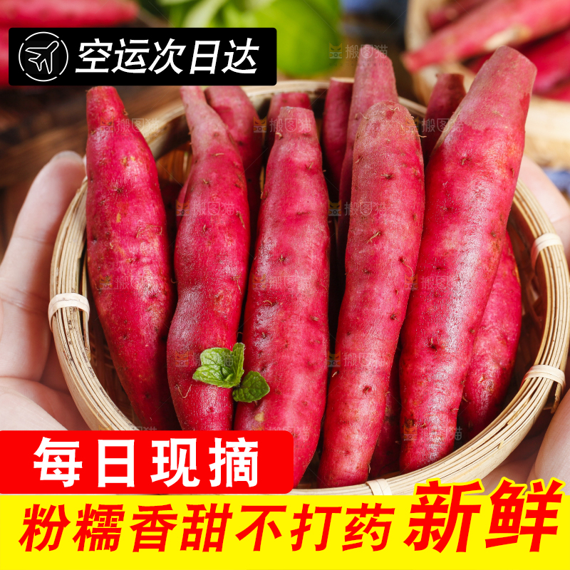 手里拿着一篮小蜜薯