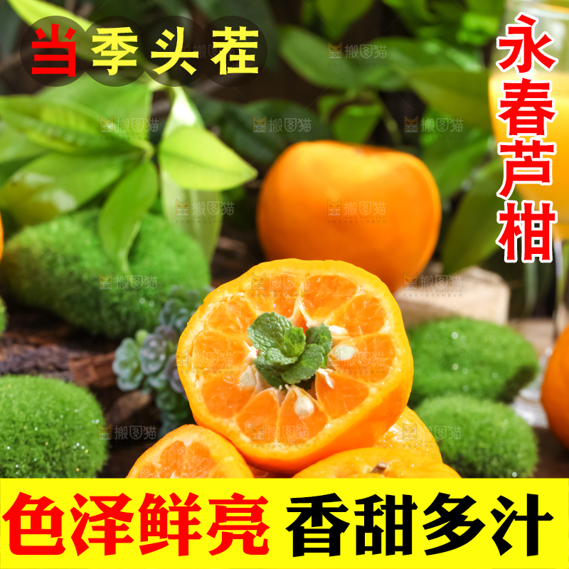 竹垫上放着宜昌芦柑