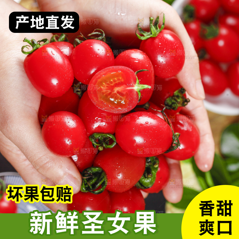 手里捧着圣女果