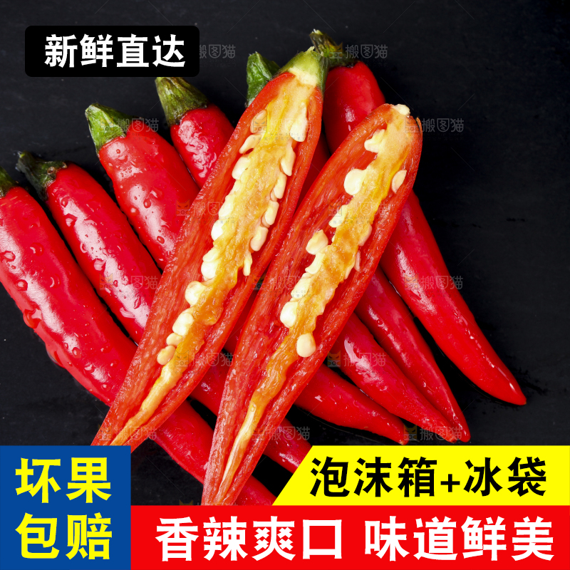 黑底上摆放着指天椒