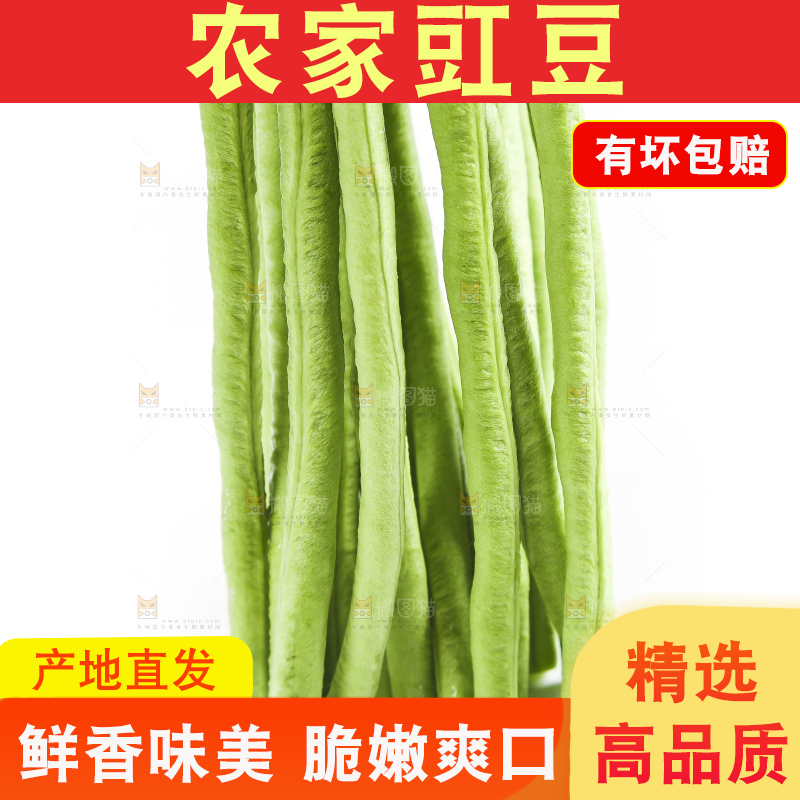 白底上放着长豇豆