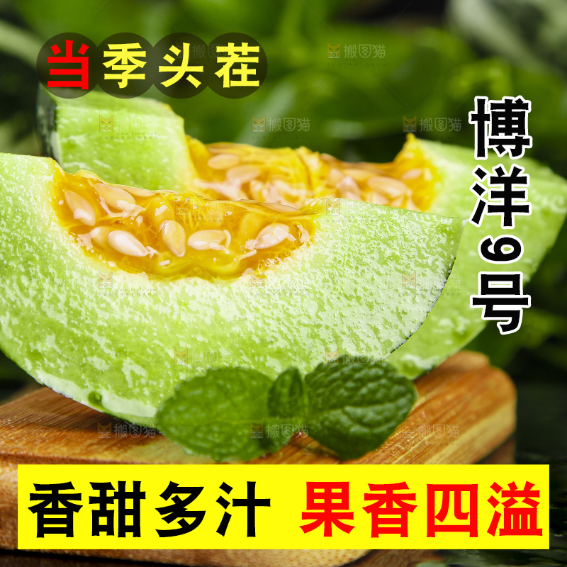 木底上摆放着羊角蜜甜瓜