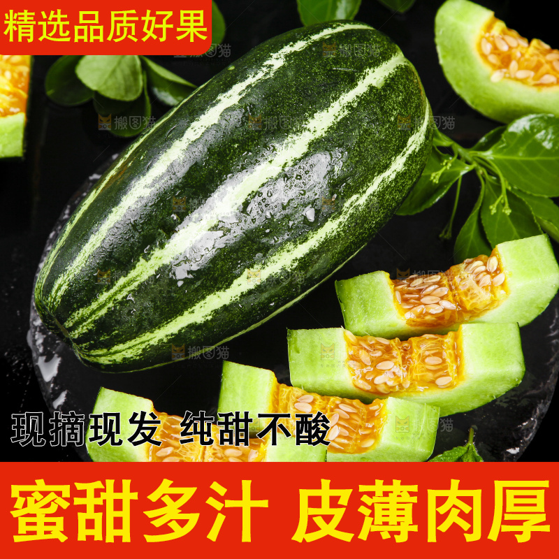 黑底上放着博洋甜瓜