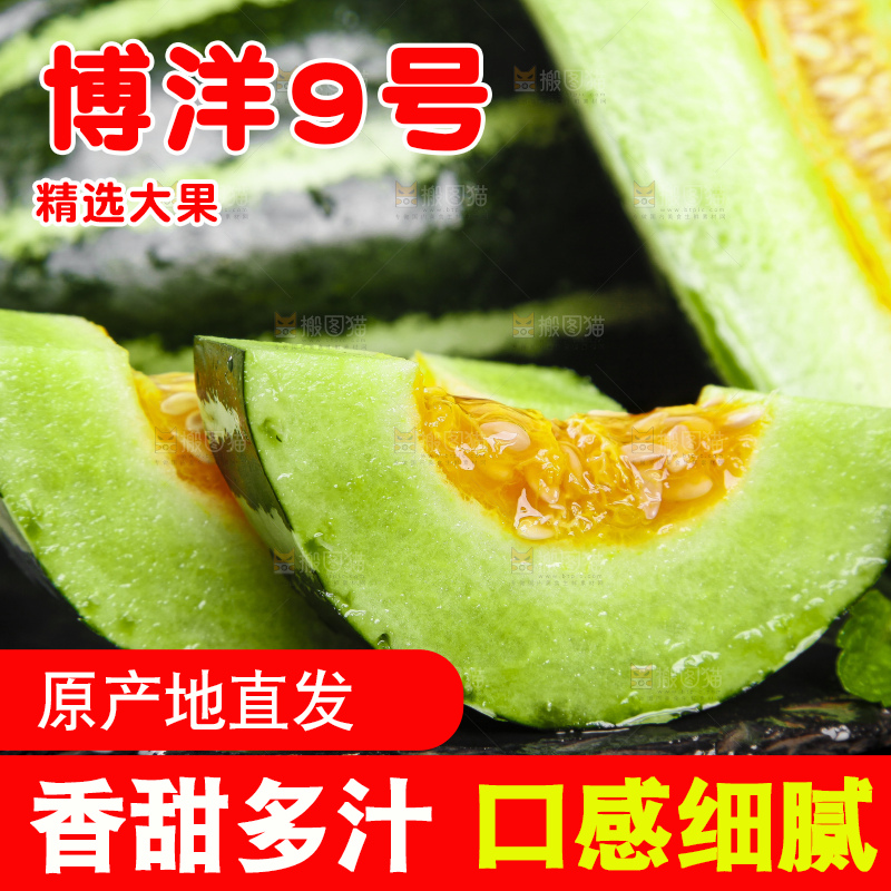 黑底上放着博洋甜瓜
