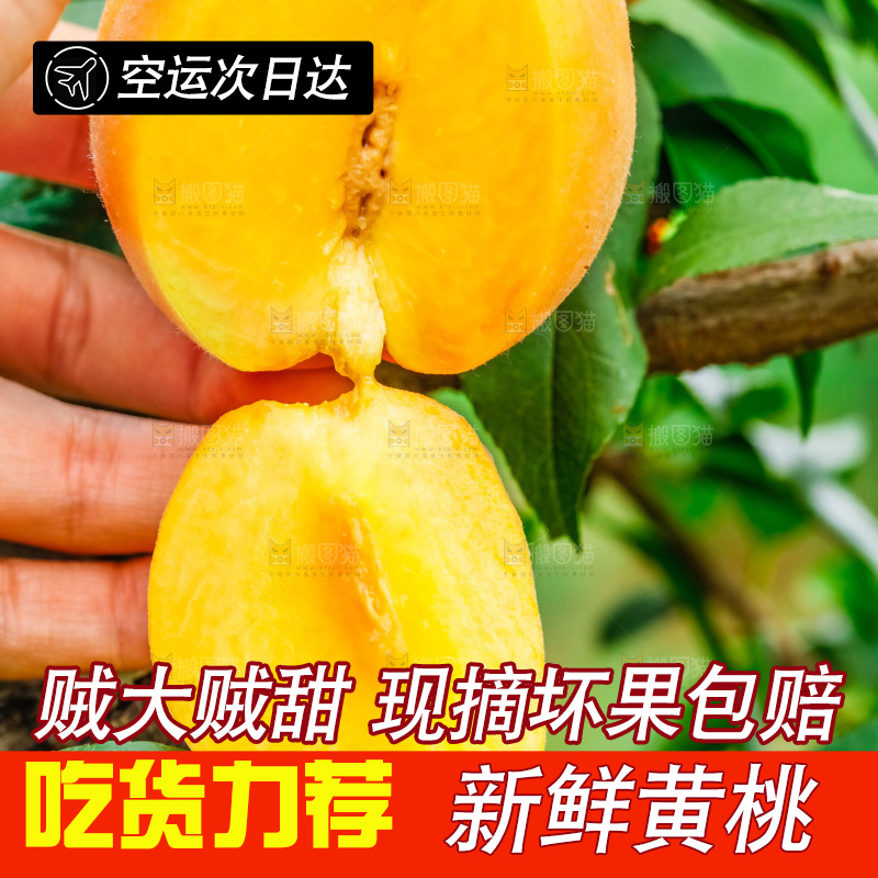 手里拿着新鲜黄桃