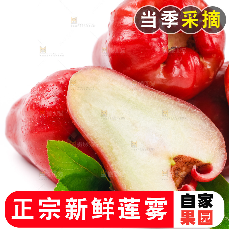 白底上放着红宝石莲雾