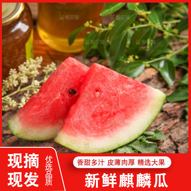 木底上摆放着麒麟瓜