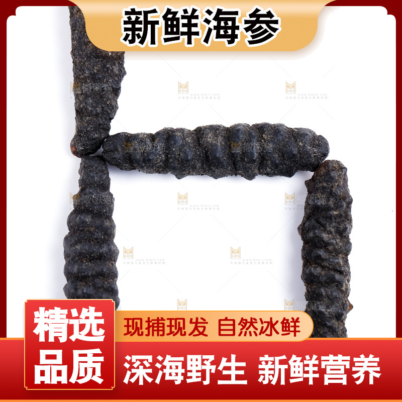 白底上放着干海参