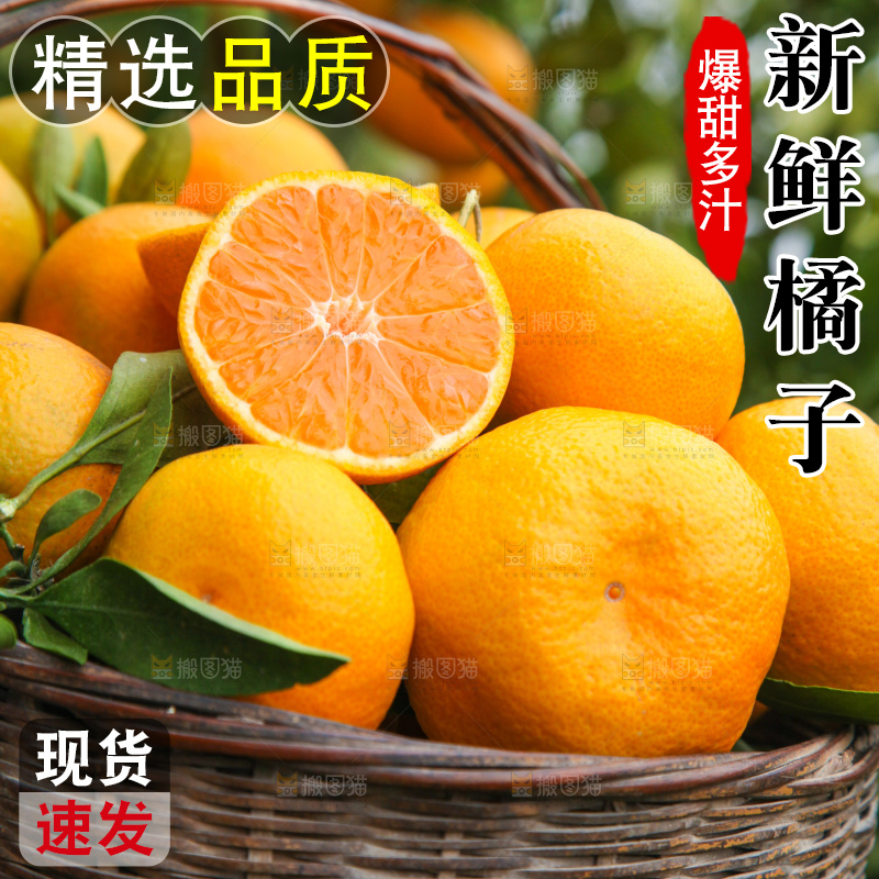 篮子里装着橘子
