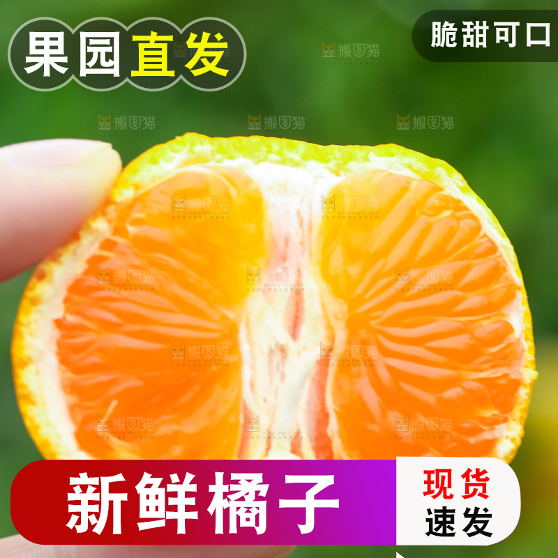 手里拿着新鲜橘子