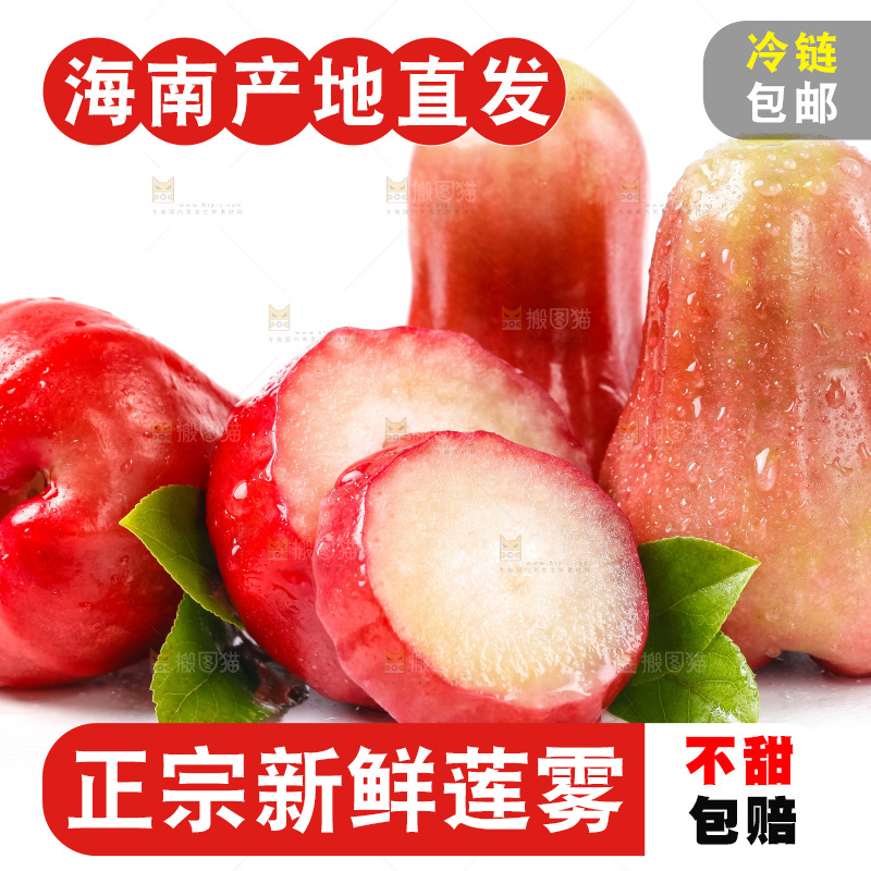 白底上摆放着海南莲雾