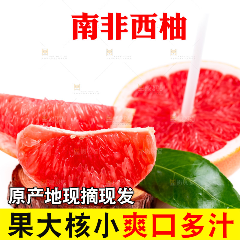 白底上摆放着南非西柚