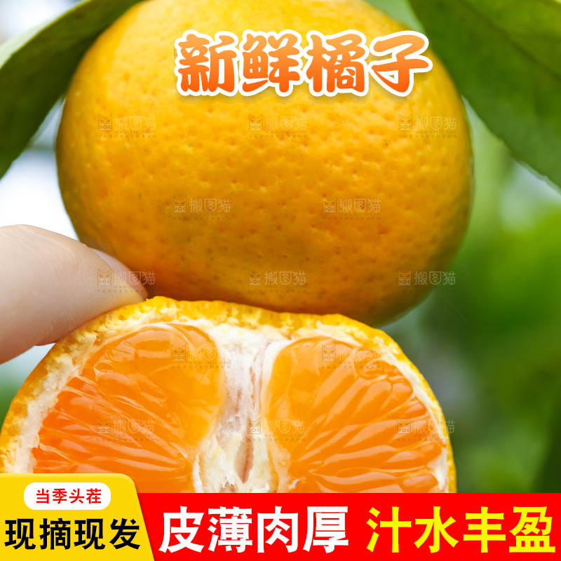 手里拿着新鲜橘子
