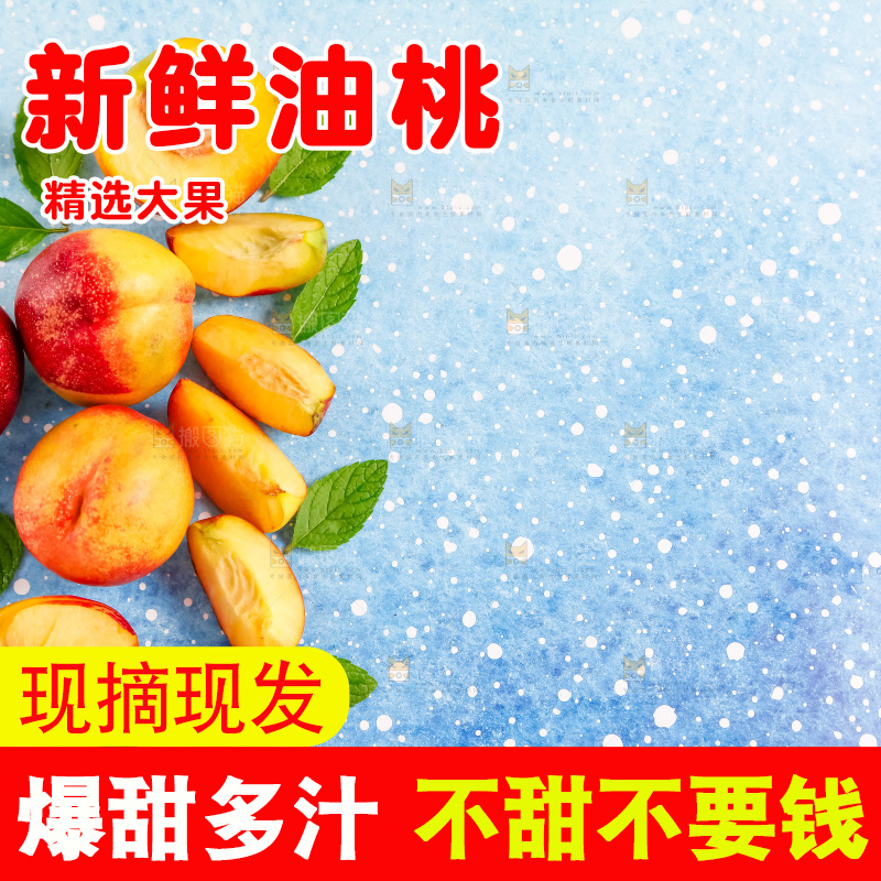 浅底上摆放着黄心油桃