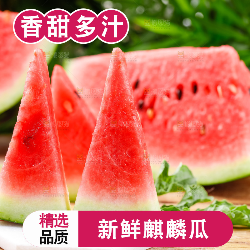 木底上摆放着西瓜