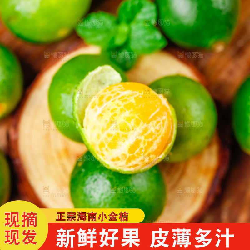 木底上摆放着海南小金桔