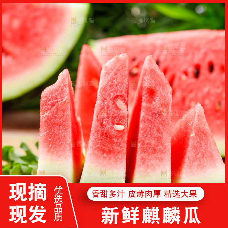 木底上摆放着西瓜