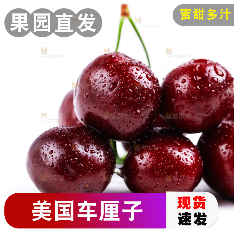 白底上的黑珍珠樱桃