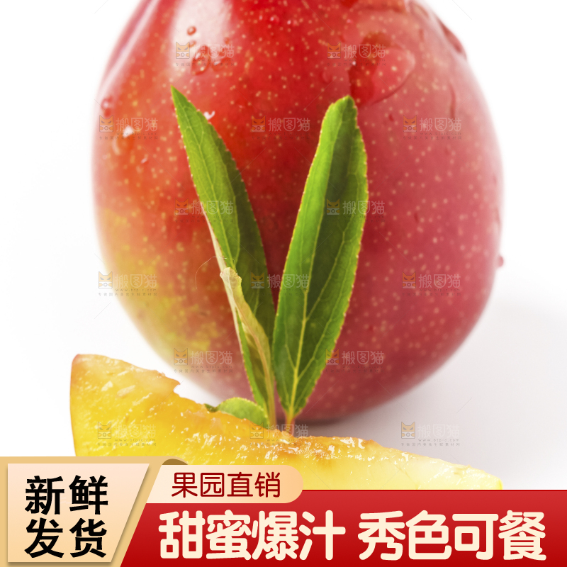 白底上摆放着珍珠李子
