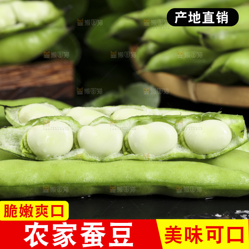 深底上放着新鲜兰花豆