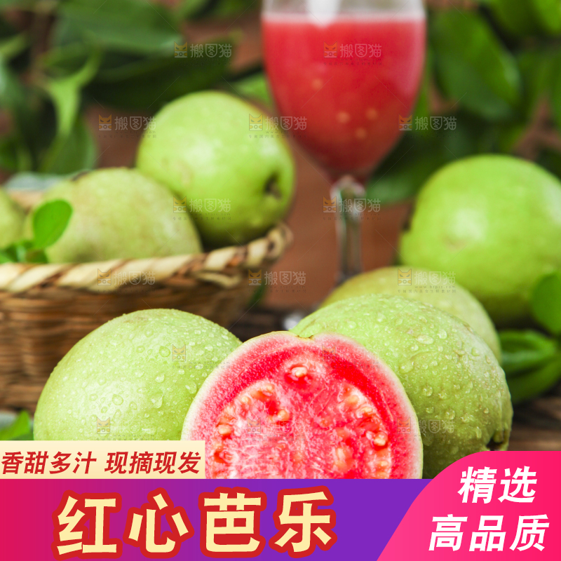 黑底上放着红心芭乐