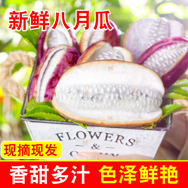 手里拿着新鲜八月瓜